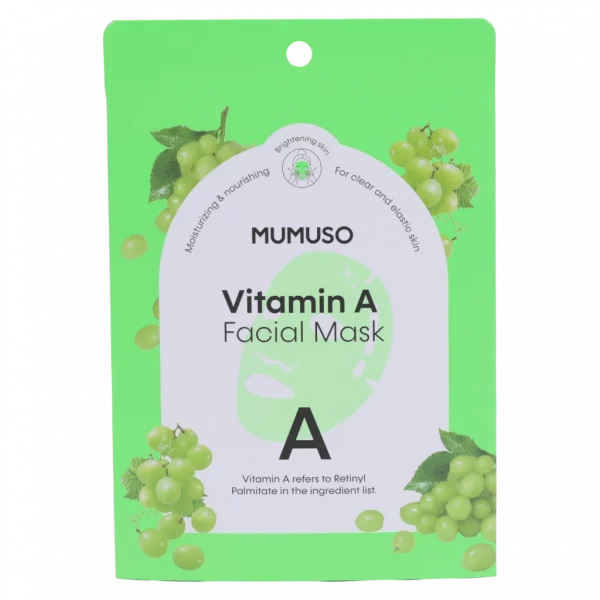 MUMUSO Vitamin A Gesichtsmaske als pflegende Tuchmaske für alle Hauttypen, 44,2 g – feuchtigkeitsspendende Gesichtspflege.