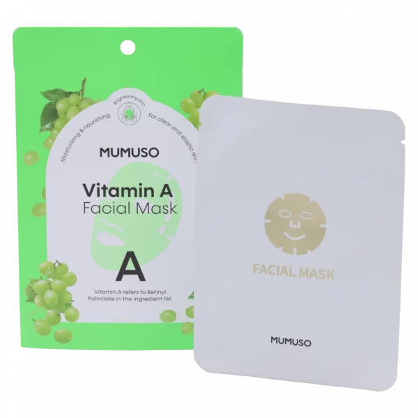 MUMUSO Vitamin A Gesichtsmaske als pflegende Tuchmaske für alle Hauttypen, 44,2 g – feuchtigkeitsspendende Gesichtspflege.