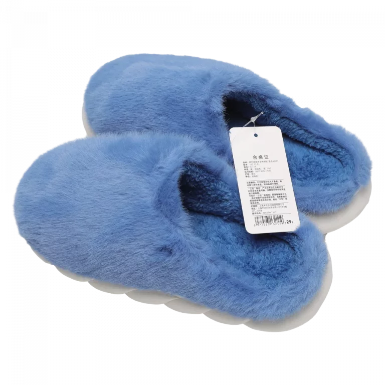MUMUSO Herren Hausschuhe, warme Winterhausschuhe in Blau, Größe 44-45 – flauschig und ideal für kalte Tage.
