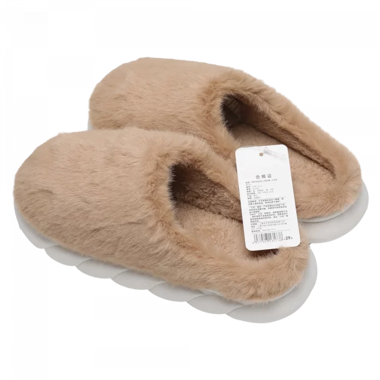 MUMUSO Herren Hausschuhe Plüsch in Khaki – warme, kuschelige Winter Slipper für Männer zu Hause.