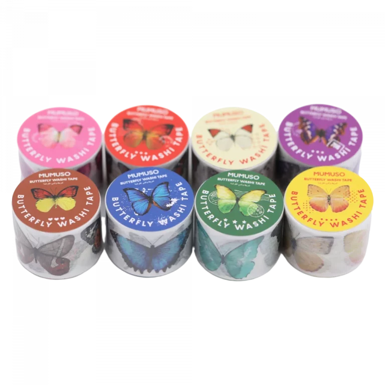 MUMUSO Washi Tape mit Schmetterling, bunt – kreatives Dekoband Schmetterling für Bastelprojekte und Scrapbooking.