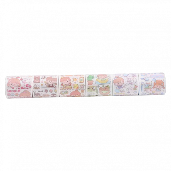 MUMUSO Washi Tape mit Lovely Girl, rosa, dekoratives Deko Klebeband für Scrapbooking und kreatives Basteln.