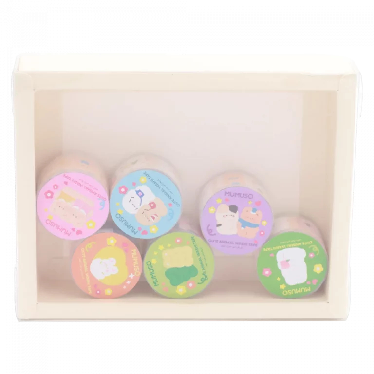 MUMUSO Washi Tape mit niedlichen Tieren, buntes Dekoband für Bastelprojekte – ideal zum Scrapbooking und Geschenkverpacken.