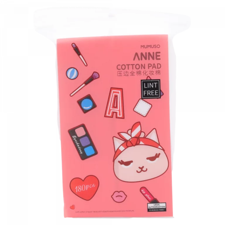 MUMUSO Wattepads, 180 Stück, fusselfrei aus Baumwolle (Rosa) – sanfte Wattepads für Gesichtspflege und Make-up-Entfernung.