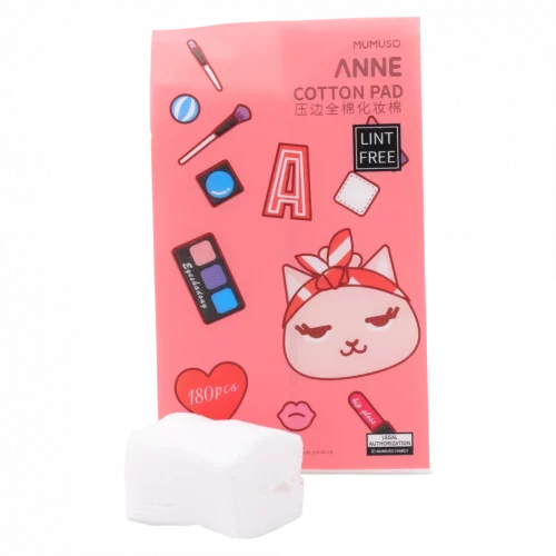 MUMUSO Wattepads, 180 Stück, fusselfrei aus Baumwolle (Rosa) – sanfte Wattepads für Gesichtspflege und Make-up-Entfernung.