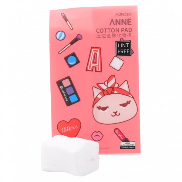 MUMUSO Wattepads, 180 Stück, fusselfrei aus Baumwolle (Rosa) – sanfte Wattepads für Gesichtspflege und Make-up-Entfernung.