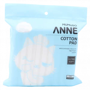 MUMUSO Wattepads, randgepresst, 180 Stück, ultraweich und weiß – ideal für Gesichtspflege und sensible Haut.