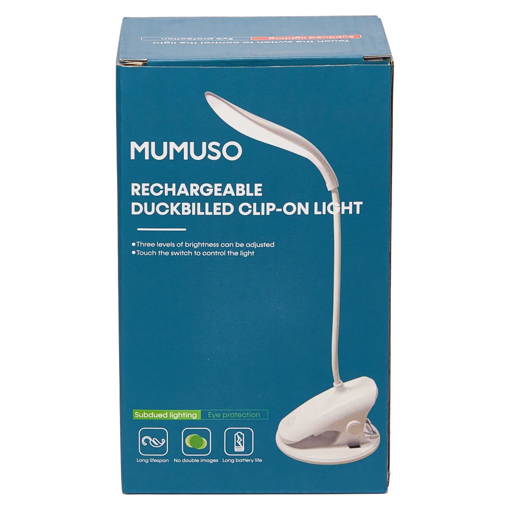 mumuso_wiederaufladbare_clip-on-tischlampe_abs_weiss_3.webp MUMUSO wiederaufladbare Clip-On Tischlampe aus ABS, weiß, mit flexiblem Schwanenhals und Berührungsschalter.