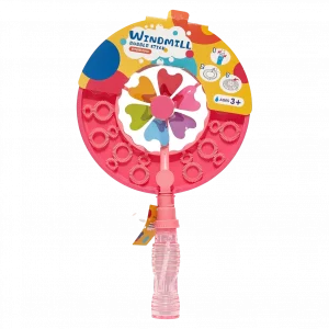 MUMUSO Seifenblasenspielzeug mit Windrad-Form aus PP, Kunststoff, rosa – Outdoor Kinderspielzeug für Garten und Park.