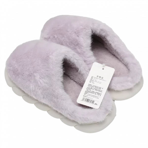 MUMUSO Winter Hausschuhe Damen, flauschig und warm, Größe 40-41 (Lila) – bequeme Slipper für kalte Tage.