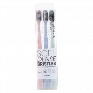 MUMUSO Zahnbürsten Set mit Spiralborsten, 3 Stück (Rosa) – weiche Zahnbürste für Erwachsene, perfekte tägliche Mundhygiene.