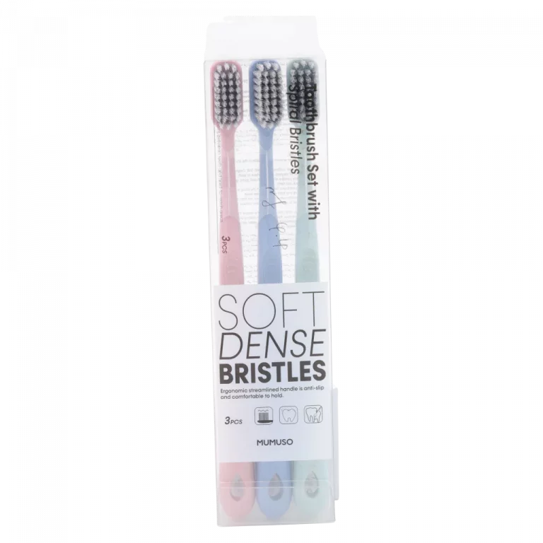 MUMUSO Zahnbürsten Set mit Spiralborsten, 3 Stück (Rosa) – weiche Zahnbürste für Erwachsene, perfekte tägliche Mundhygiene.