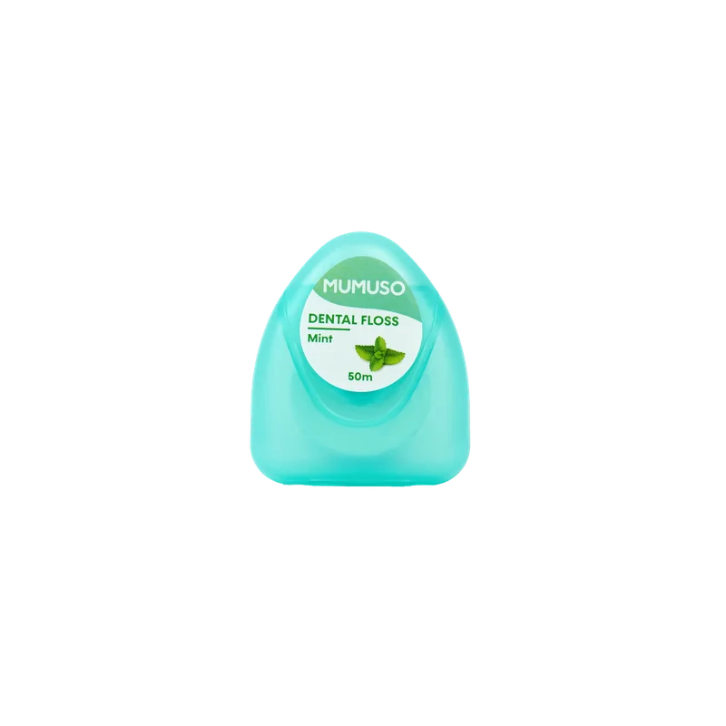 mumuso_zahnseide_mint_50m_tuerkis_2.webp MUMUSO Zahnseide mit Minzgeschmack, 50 m (Türkis) für gründliche Mundhygiene – ideal zur Reinigung der Zahnzwischenräume.