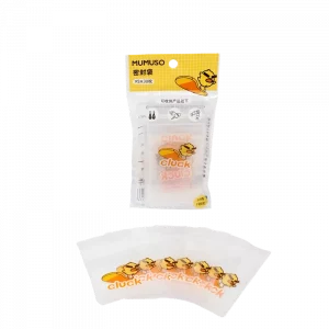 MUMUSO Ziplock-Beutel, extra klein, aus PE, transparent, 30 Stück – BPA-freie Aufbewahrungsbeutel mit Cluck-Print.