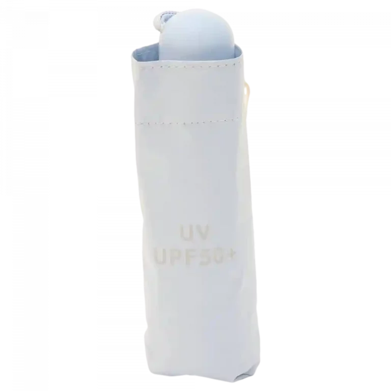 MUMUSO 5-Falt Sonnenschirm (Blau) mit UV-Schutz UPF50+ – stabil und ideal für sonnige Tage im Freien.