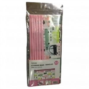 MUMUSO Aufbewahrungstaschen-Set mit Fahrzeug-Print in Pink – ideal für die Aufbewahrung von Kleidung und Zubehör.