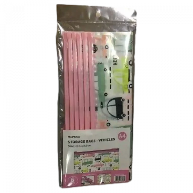 MUMUSO Aufbewahrungstaschen-Set mit Fahrzeug-Print in Pink – ideal für die Aufbewahrung von Kleidung und Zubehör.