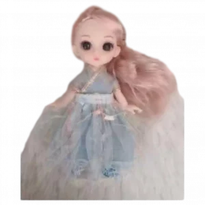 MUMUSO Ball-Jointed Doll mit Schlüsselanhänger, 15 cm (Blau) – ideal für Kinder als Spielzeug und Anhänger.