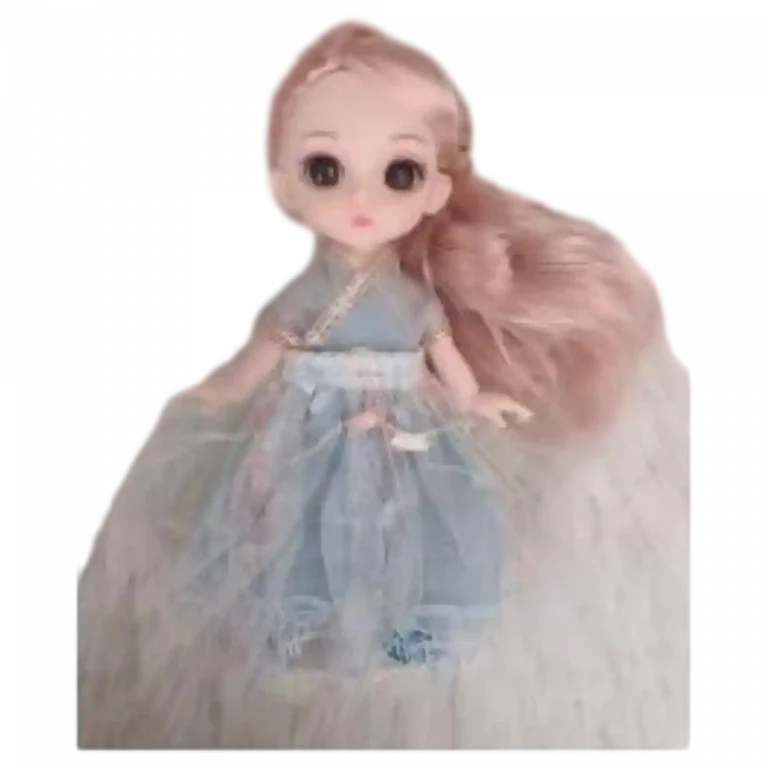 MUMUSO Ball-Jointed Doll mit Schlüsselanhänger, 15 cm (Blau) – ideal für Kinder als Spielzeug und Anhänger.