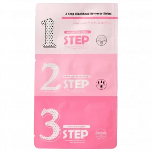 MUMUSO 3-Step Blackhead Remover Strips in Pink – effektive Hautpflege gegen Mitesser mit drei Anwendungsschritten.