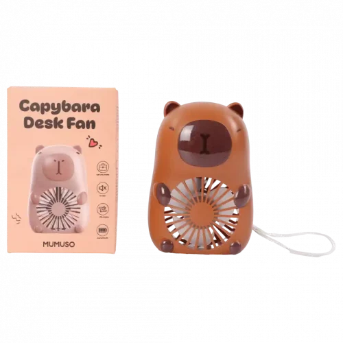 MUMUSO Capybara Tischventilator aus Kunststoff (Braun) – kompakt für Erfrischung unterwegs.