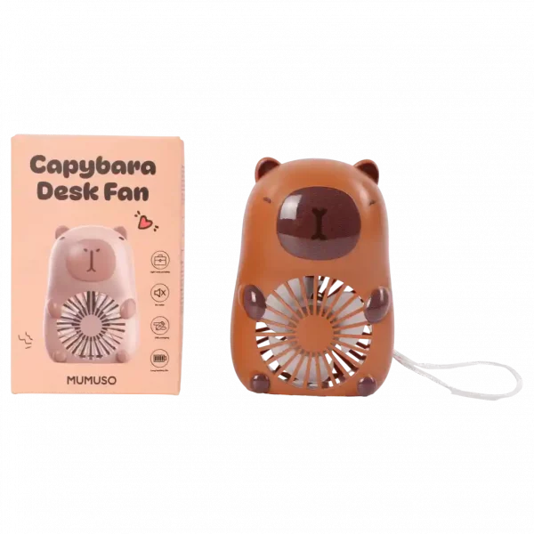 MUMUSO Capybara Tischventilator aus Kunststoff (Braun) – kompakt für Erfrischung unterwegs.