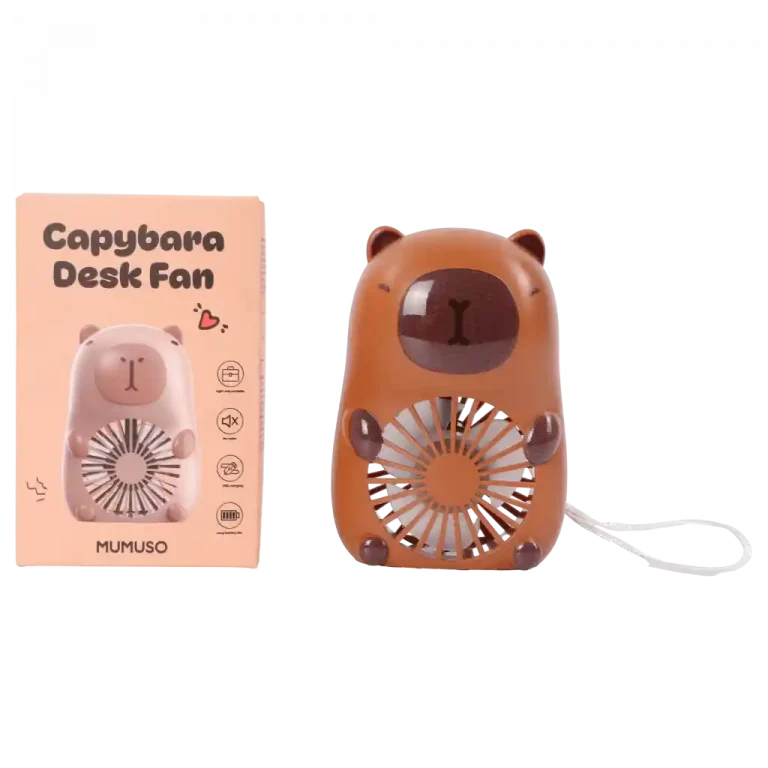MUMUSO Capybara Tischventilator aus Kunststoff (Braun) – kompakt für Erfrischung unterwegs.