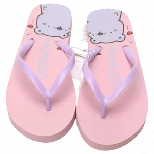 MUMUSO Damen Flip-Flops (Pink, Größe 40-41) – bequeme Sommerschuhe mit niedlichem Bärenmotiv.