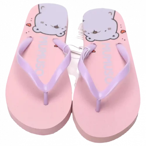 MUMUSO Damen Flip-Flops (Pink, Größe 40-41) – bequeme Sommerschuhe mit niedlichem Bärenmotiv.