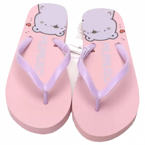 MUMUSO Damen Flip-Flops (Pink, Größe 40-41) – bequeme Sommerschuhe mit niedlichem Bärenmotiv.