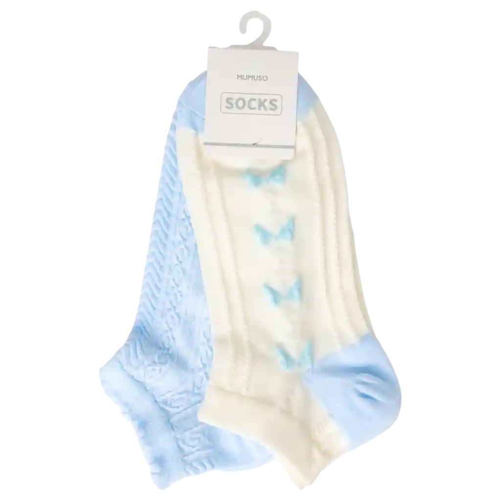mumuso_damen_socken_baumwolle_blau_weiss.webp MUMUSO Damen Socken (Blau/Weiß) aus Baumwolle – bequem und perfekt für den Alltag.