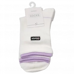 MUMUSO Damen Socken in Weiß und Lila aus Baumwolle – bequem und ideal für den Alltag.
