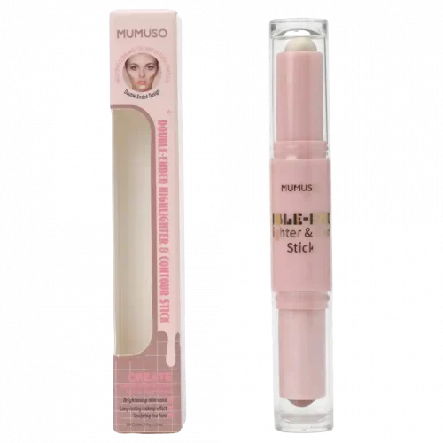 MUMUSO Double-Ended Highlighter & Contour Stick in Rosa, praktisch für das Konturieren und Hervorheben.