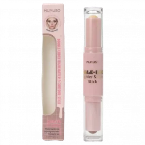 MUMUSO Double-Ended Highlighter & Contour Stick (03 Light Brown) in Rosa für ein strahlendes Make-up. Ideal für jeden Tag.