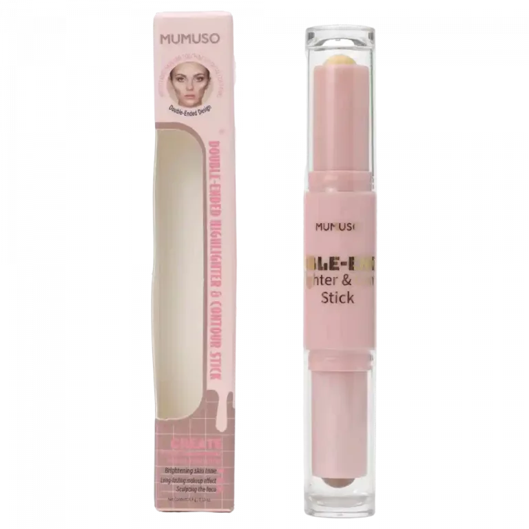 MUMUSO Double-Ended Highlighter & Contour Stick (03 Light Brown) in Rosa für ein strahlendes Make-up. Ideal für jeden Tag.