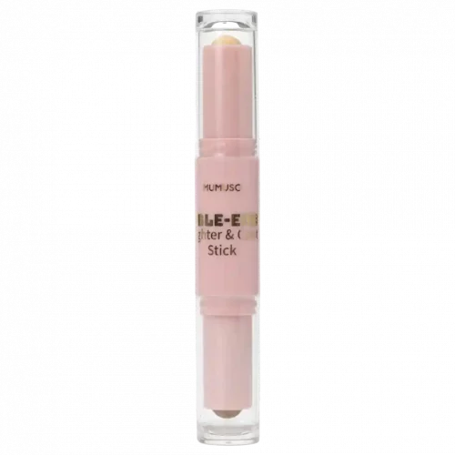 MUMUSO Double-Ended Highlighter & Contour Stick (03 Light Brown) in Rosa für ein strahlendes Make-up. Ideal für jeden Tag.
