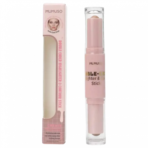 MUMUSO Double-Ended Highlighter & Contour Stick (Dunkelbraun) – ideal für das Gesichtskonturieren und Highlighten.