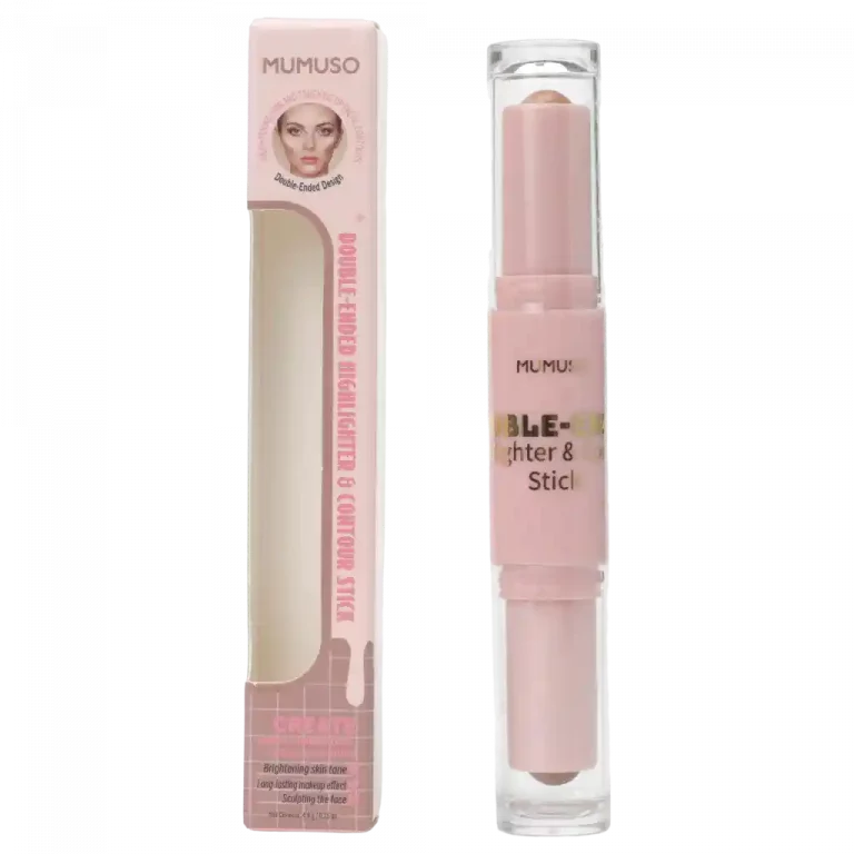 MUMUSO Double-Ended Highlighter & Contour Stick (Dunkelbraun) – ideal für das Gesichtskonturieren und Highlighten.