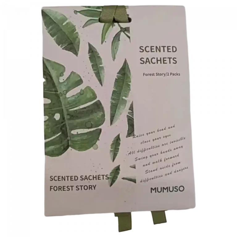 MUMUSO duftende Säckchen aus Papier, 2er-Pack mit grünem Blätter-Muster – ideal für Raumbeduftung.