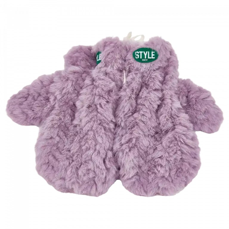 MUMUSO Fäustlinge aus dickem Kunstfell (Lila) – warm und weich für kalte Tage.