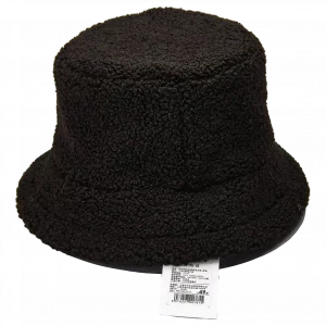 MUMUSO schwarzer Fischerhut aus Mikrofleece – warm und stylisch für kalte Tage.