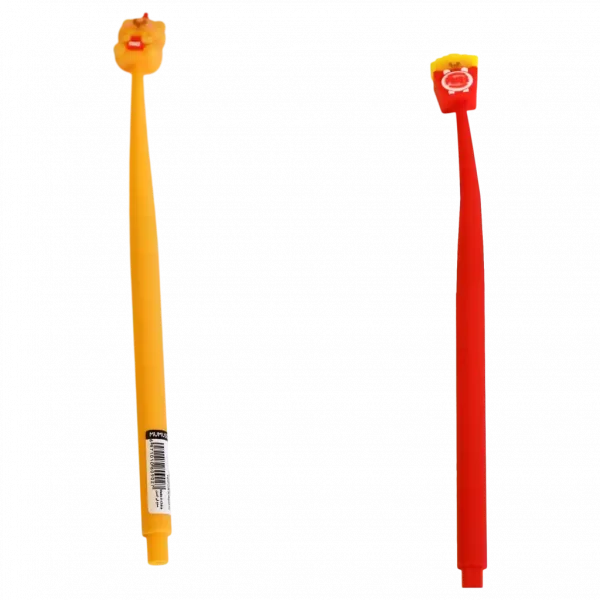 MUMUSO Gelstift mit niedlichem kleinen Bären und Pommes, ideal für Schule oder Büro. Leuchtende Farben.