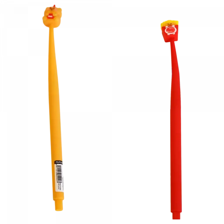 MUMUSO Gelstift mit niedlichem kleinen Bären und Pommes, ideal für Schule oder Büro. Leuchtende Farben.
