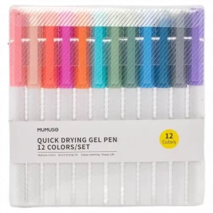 MUMUSO Gelstifte Set mit 12 Farben – ideales Schreibwerkzeug für kreative Projekte und Alltag.