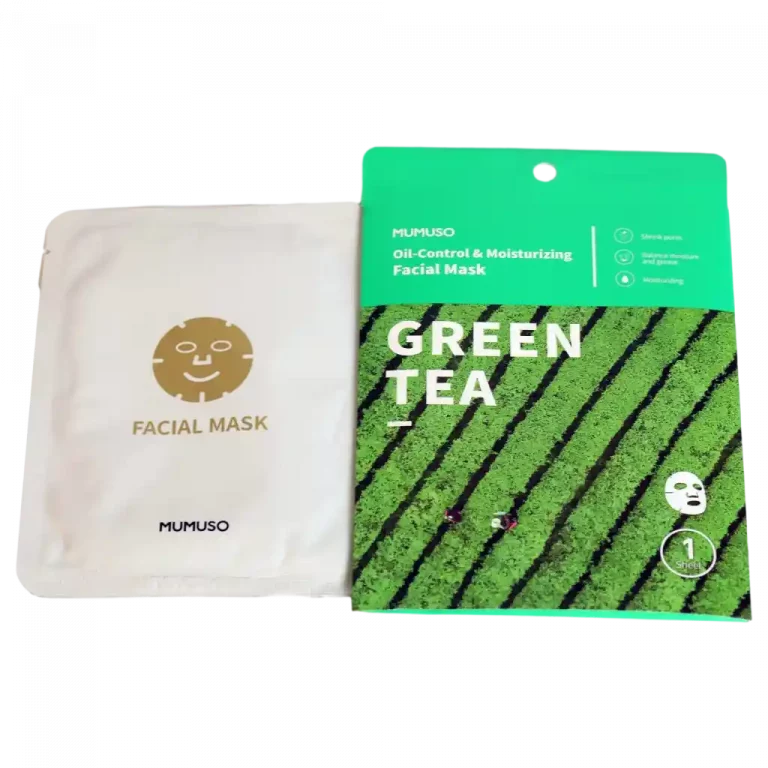 MUMUSO Gesichtsmaske Green Tea, 45,5 g – feuchtigkeitsspendende und ölkontrollierende Pflege für die Haut.