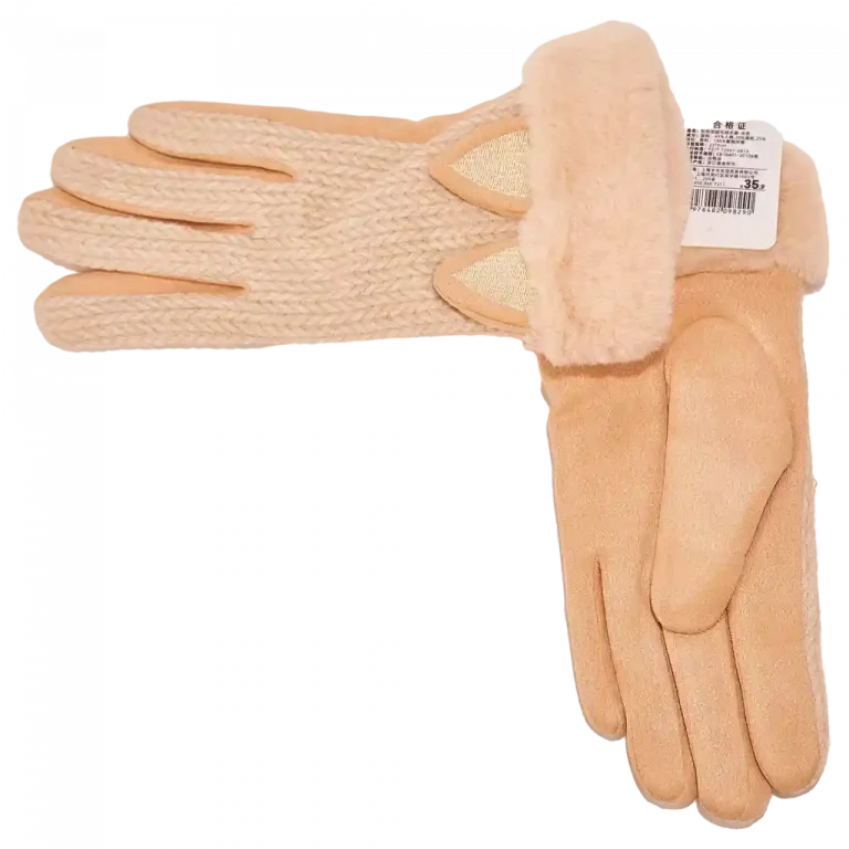 MUMUSO gestrickte, gefütterte Handschuhe in Beige – warm und bequem für kalte Tage.