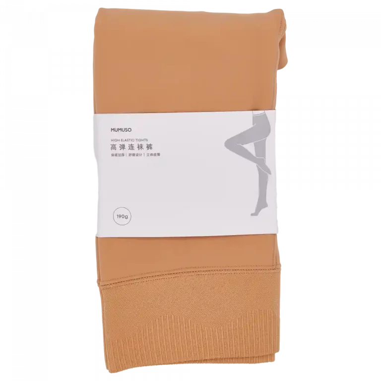 MUMUSO glatte leggings in beige aus elastischem Material, ideal für modebewusste Outfits.