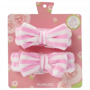 MUMUSO Haarbänder für Mutter und Tochter, rosa mit Streifen – stylisch und weich für den täglichen Gebrauch.