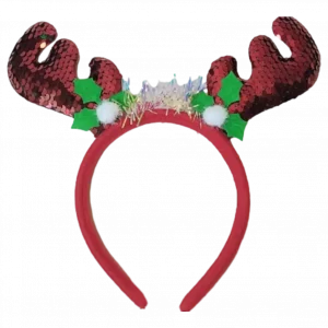 MUMUSO Haarband mit Antlers, rot und glitzernd – ideal für festliche Anlässe wie Weihnachten oder Partys.