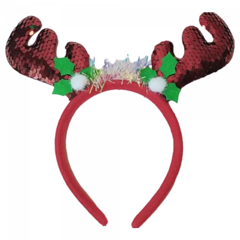 MUMUSO Haarband mit Antlers, rot und glitzernd – ideal für festliche Anlässe wie Weihnachten oder Partys.